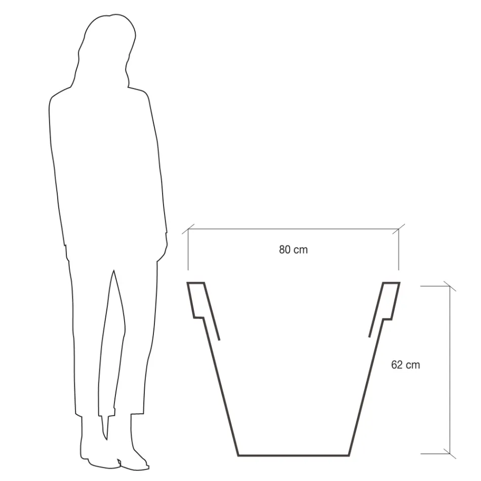 Round Colored Garden Vase or with Lighting Made in Italy - Avanas Viadurini