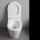 Floor-mounted toilet with slim soft-close seat in white ceramic - Salice Viadurini