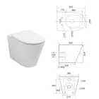Floor-mounted toilet with slim soft-close seat in white ceramic - Salice Viadurini