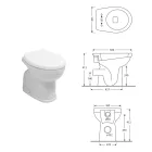 Modern White Ceramic Floor-Standing Toilet with Polyester Seat - Silica Viadurini