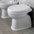Classic White Ceramic Floor-Mounted Toilet with Polyester Seat - Silica