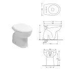 Floor-mounted ceramic toilet with polyester seat and modern design - Silica Viadurini