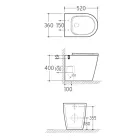 Rimless Floor-Mounted Toilet with Soft-Close Seat in White Ceramic - Juniper   Viadurini
