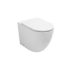 Floor-mounted toilet with soft-close seat in white ceramic - Elm Viadurini