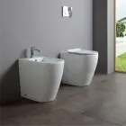 Oleander Ceramic Toilet with Slide-Out Drain and Soft-Close Seat Viadurini