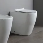 Oleander Ceramic Toilet with Slide-Out Flush and Soft-Close Seat Viadurini