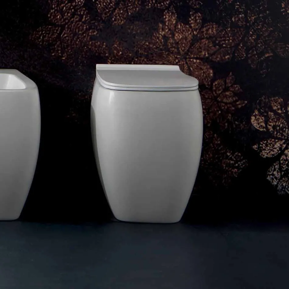 White ceramic WC vase with modern design Gais, made in Italy Viadurini
