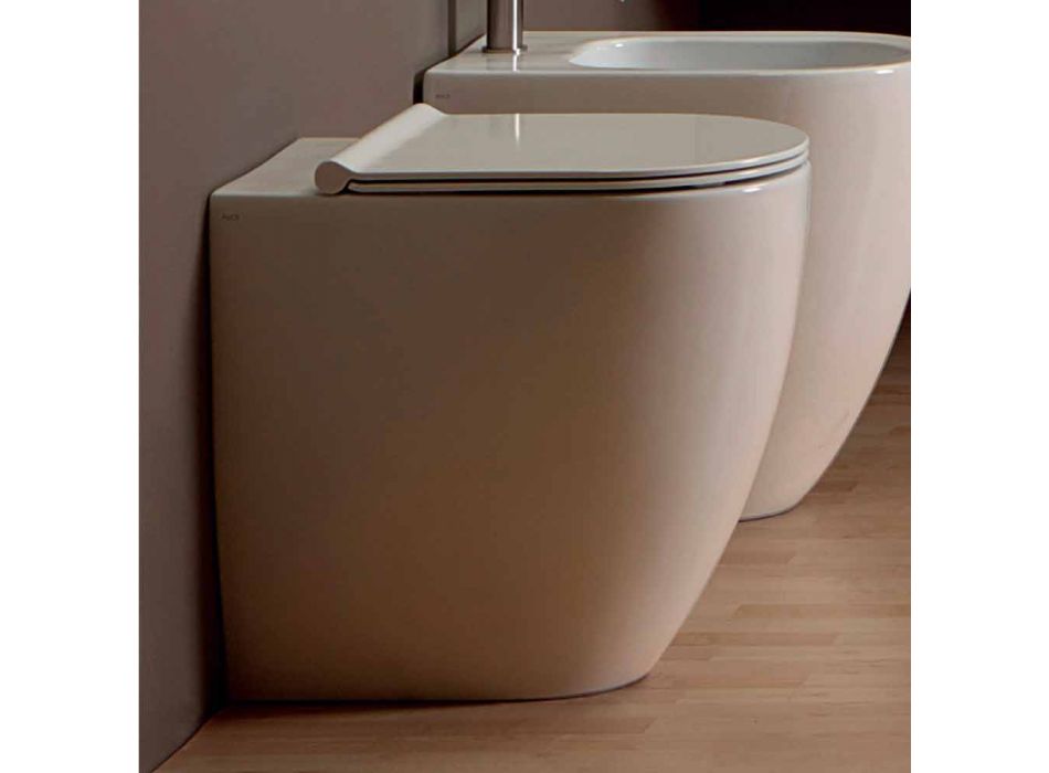 Modern design white ceramic toilet bowl Shine Square H50 Rimless Viadurini