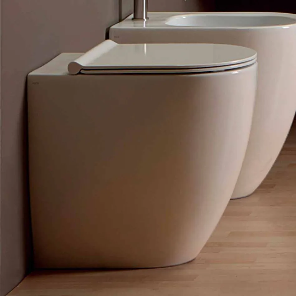 Modern design white ceramic toilet bowl Shine Square H50 Rimless Viadurini