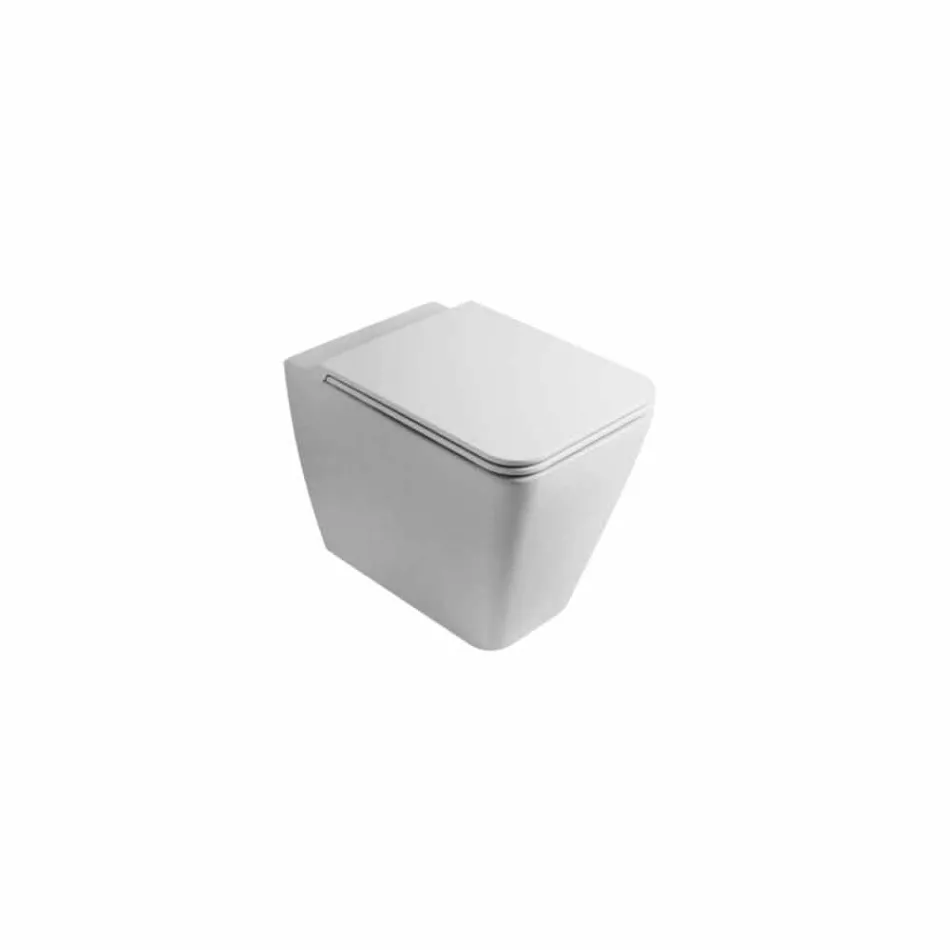 Modern design white ceramic WC Sun Square, made in Italy Viadurini