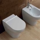 White ceramic toilet bowl Star 54x35cm made in Italy, modern design Viadurini