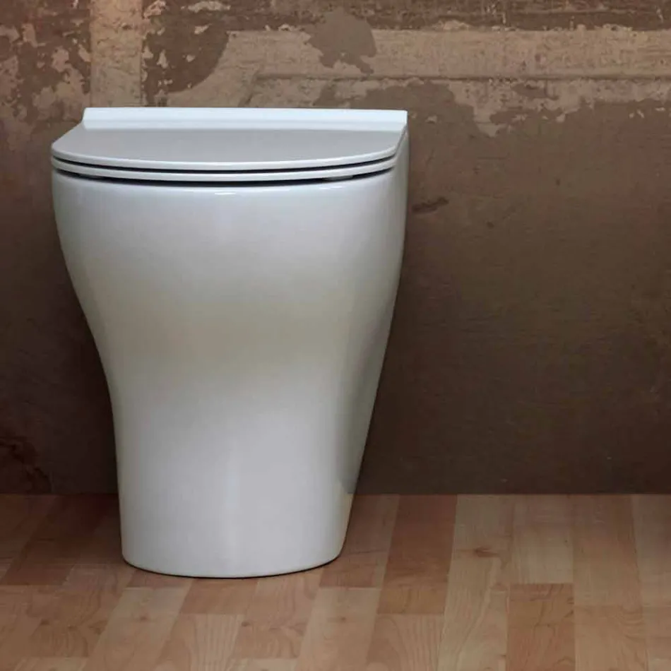 White ceramic toilet bowl Star 54x35cm made in Italy, modern design Viadurini