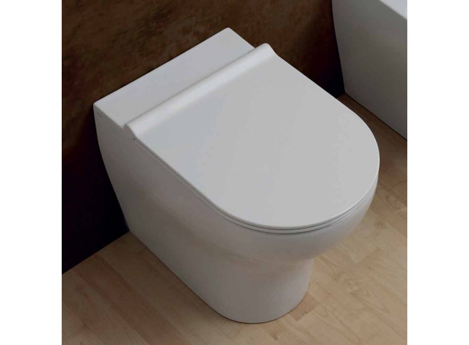 White ceramic toilet bowl Star 54x35cm made in Italy, modern design Viadurini