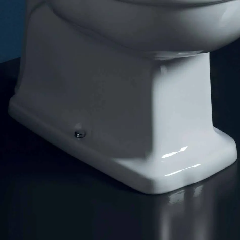 White ceramic monobloc toilet bowl Style 72x36 cm, made in Italy Viadurini