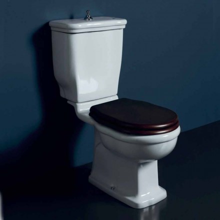 White ceramic monobloc toilet bowl Style 72x36 cm, made in Italy Viadurini
