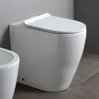 Rimless Toilet with Soft-Close Thermoset Ceramic Seat - Oleander Viadurini