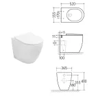 Aster Two-Color Matt Ceramic Rimless Toilet with Soft-Close Seat   Viadurini