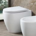 Aster Rimless Toilet in Matte Black and White Ceramic with Soft-Close Seat  