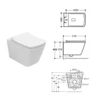 Wall-hung toilet with soft-close ceramic seat in a modern design - Giunco Viadurini