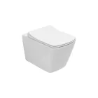Wall-hung toilet with soft-close ceramic seat in a modern design - Giunco Viadurini