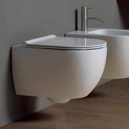 Modern design ceramic wall hung toilet Star 50x35 made in Italy Viadurini