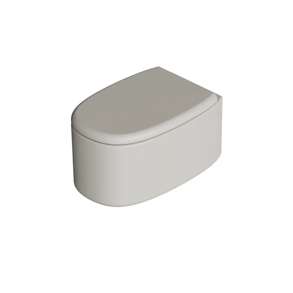 Wall-Hung Ceramic Toilet Bowl in Various Colors Made in Italy - Girl Viadurini