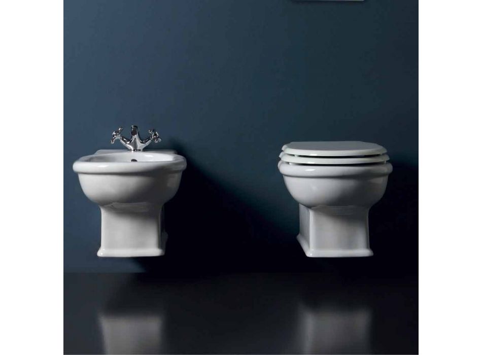 Modern wall hung WC in white ceramic Style 54x36 made in Italy Viadurini