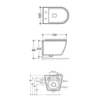Wall-Hung Rimless Toilet with Soft-Close Ceramic Seat - Juniper   Viadurini