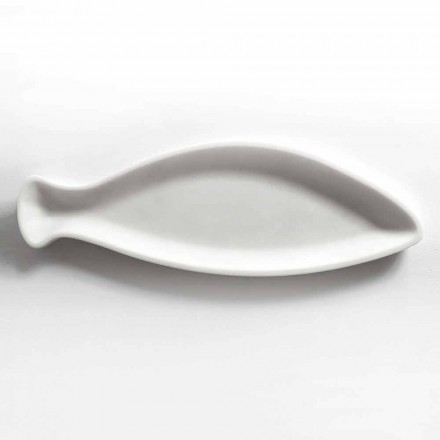 Kitchen Tray in White Carrara Marble Handmade in Italy - Fish Viadurini