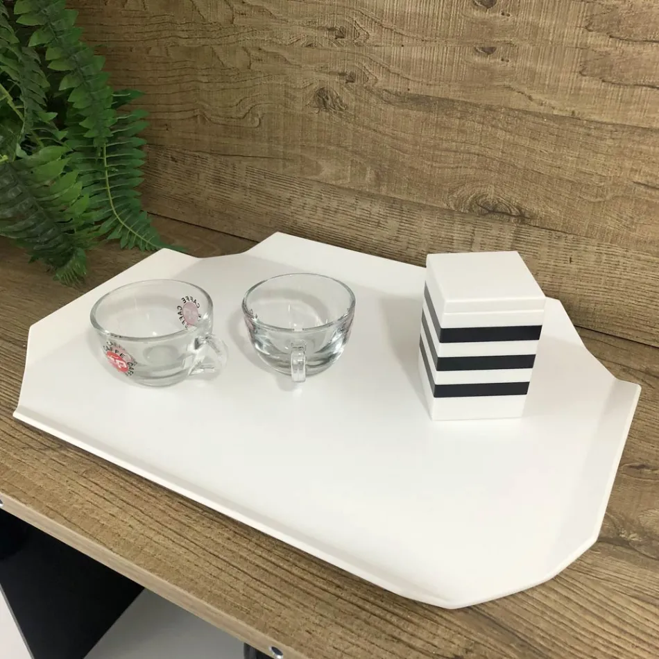 Kitchen Tray or Cutting Board in White Corian Made in Italy Design - Ivanova Viadurini