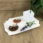 Rectangular Kitchen Tray in White Corian Quality Made in Italy - Ivanova Viadurini