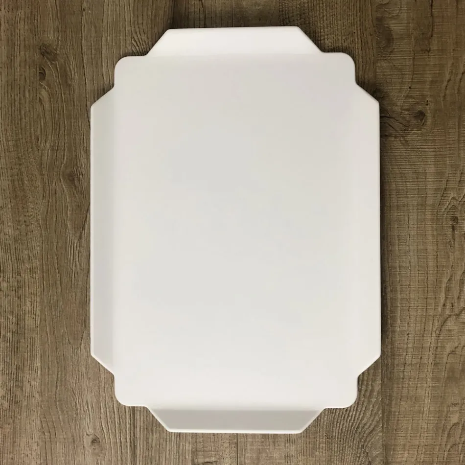Rectangular Kitchen Tray in White Corian Quality Made in Italy - Ivanova Viadurini