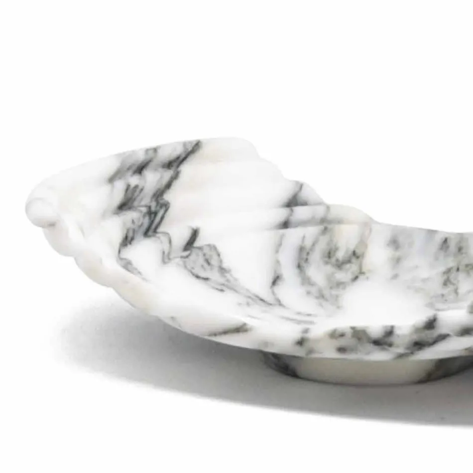 Curved Decorative Tray in Arabescato Marble Made in Italy - Clifton Viadurini