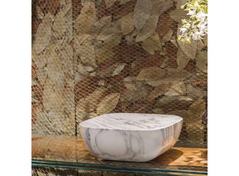 Design Tray in Arabescato White Carrara Marble Made in Italy - Rock Viadurini
