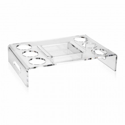 Raised Tray in Transparent Plexiglass 6 or 8 Coffee Design 2 Pieces - Cracco Viadurini