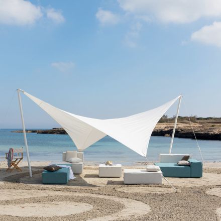 Hexagonal Sail for Shade Spaces in Plastic Fabric Made in Italy - Stich Viadurini