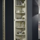 Corner Showcase with 1 Glass Door and 5 Wooden Shelves Made in Italy - Jouk Viadurini