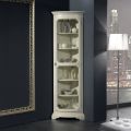 Corner Showcase with 1 Glass Door and 5 Wooden Shelves Made in Italy - Jouk
