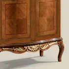 Classic Showcase in Bassano Walnut Wood Two Doors Made in Italy - Chantilly Viadurini