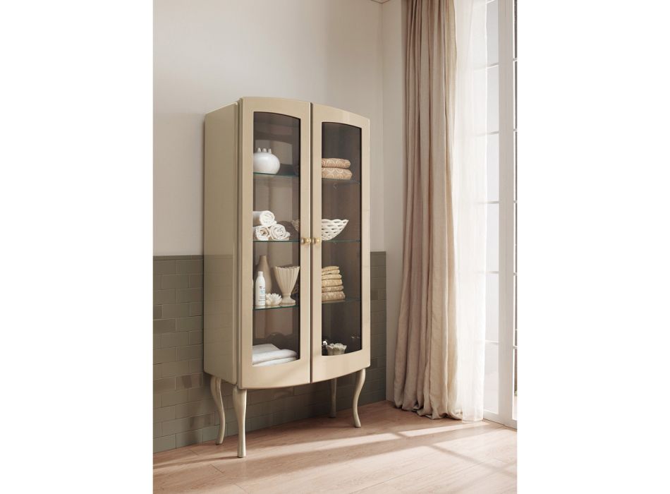 Showcase Complete with Two Doors and Three Glass Shelves Made in Italy - Candy Viadurini