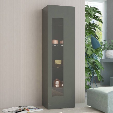 Design Living Room Display Cabinet in White, Anthracite or Concrete Wood - Suzana Viadurini
