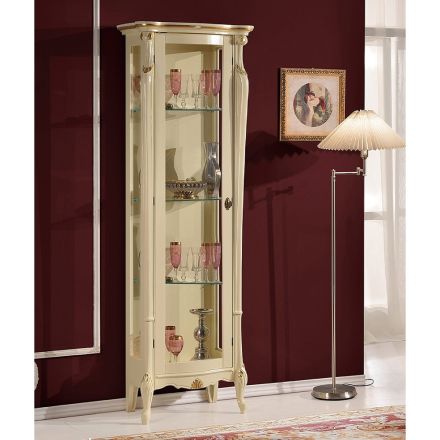 Luxury Wooden Living Room Display Cabinet 1 Door Made in Italy - Cambrige Viadurini