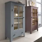 Living Room Showcase in Solid Fir Wood Entirely Made in Italy - Pascual Viadurini