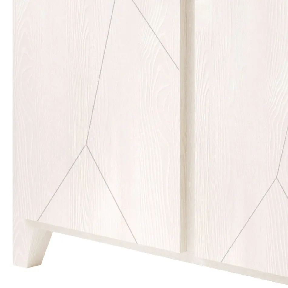 Living Room Showcase Structure in Solid Fir Wood Made in Italy - Pascual Viadurini