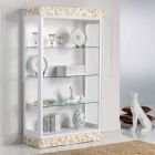 Design wooden display cabinet with 3 Kush glass shelves, made in Italy Viadurini
