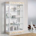 Design wooden display cabinet with 3 Kush glass shelves, made in Italy