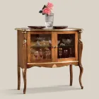 Living Room Showcase 2 Doors in Walnut or White Wood Made in Italy - London Viadurini