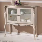 Living Room Showcase 2 Doors in Walnut or White Wood Made in Italy - London Viadurini