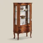 Classic Living Room Showcase Walnut Wood with Door Made in Italy - Versaille Viadurini