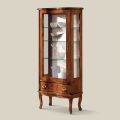 Classic Living Room Showcase Walnut Wood with Door Made in Italy - Versaille